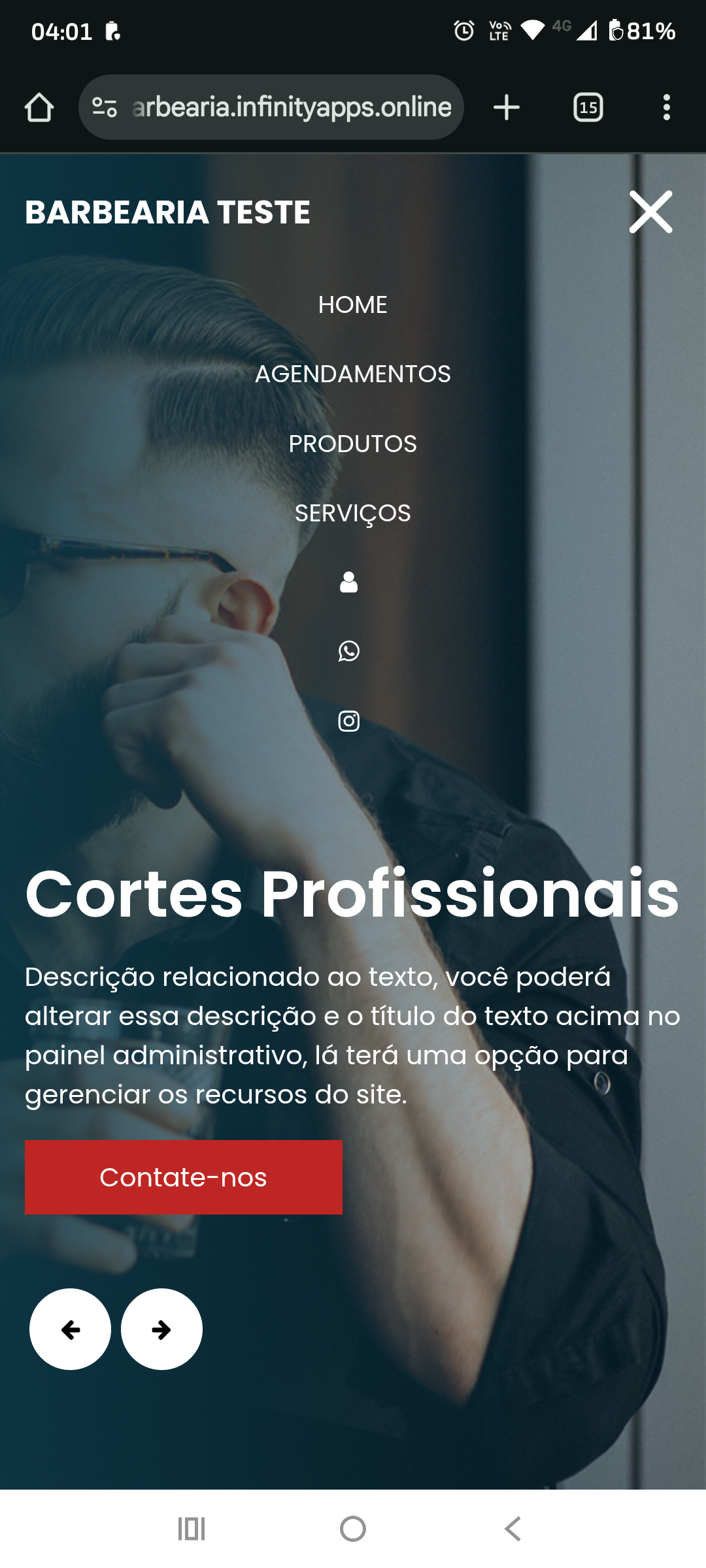 Site + loja + agendamento para Barbeiros