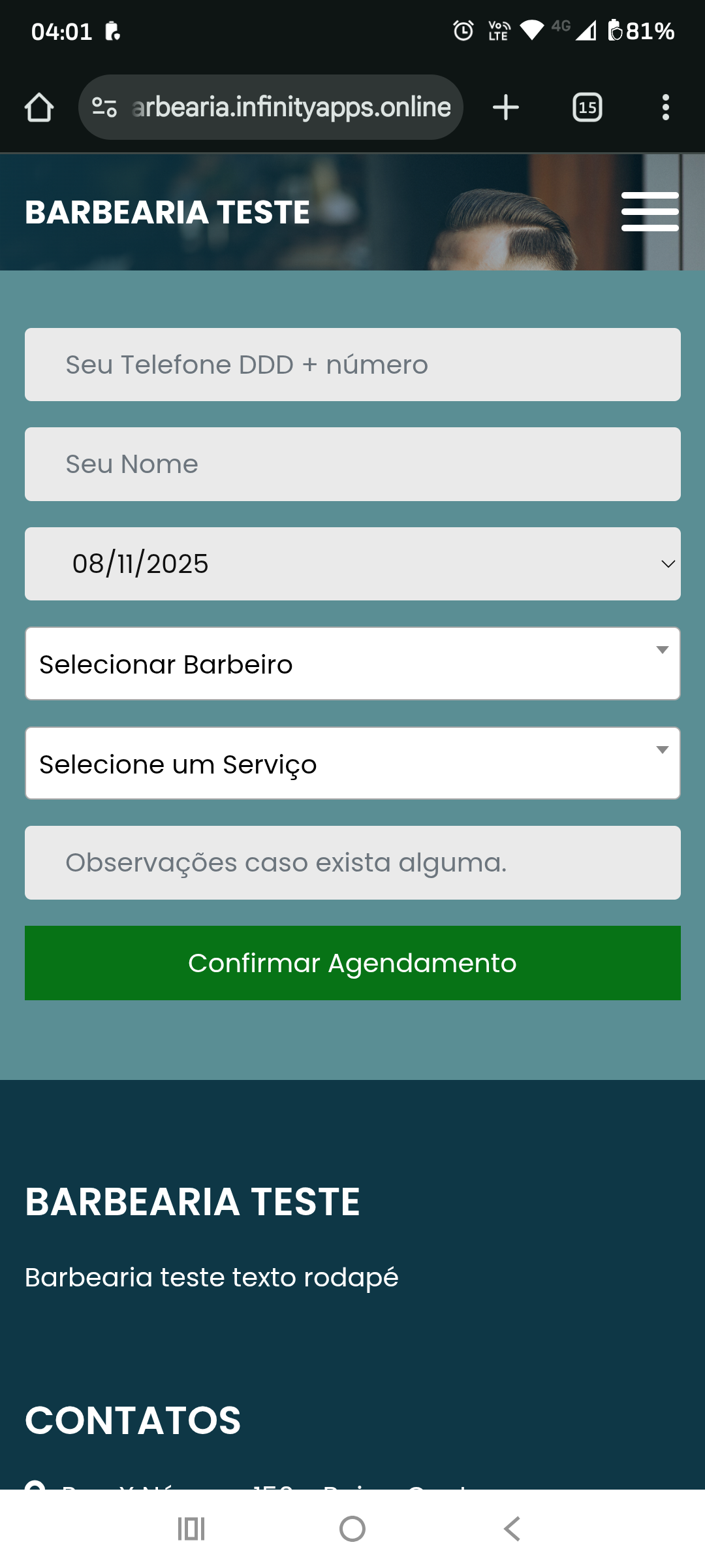 Site + loja + agendamento para Barbeiros
