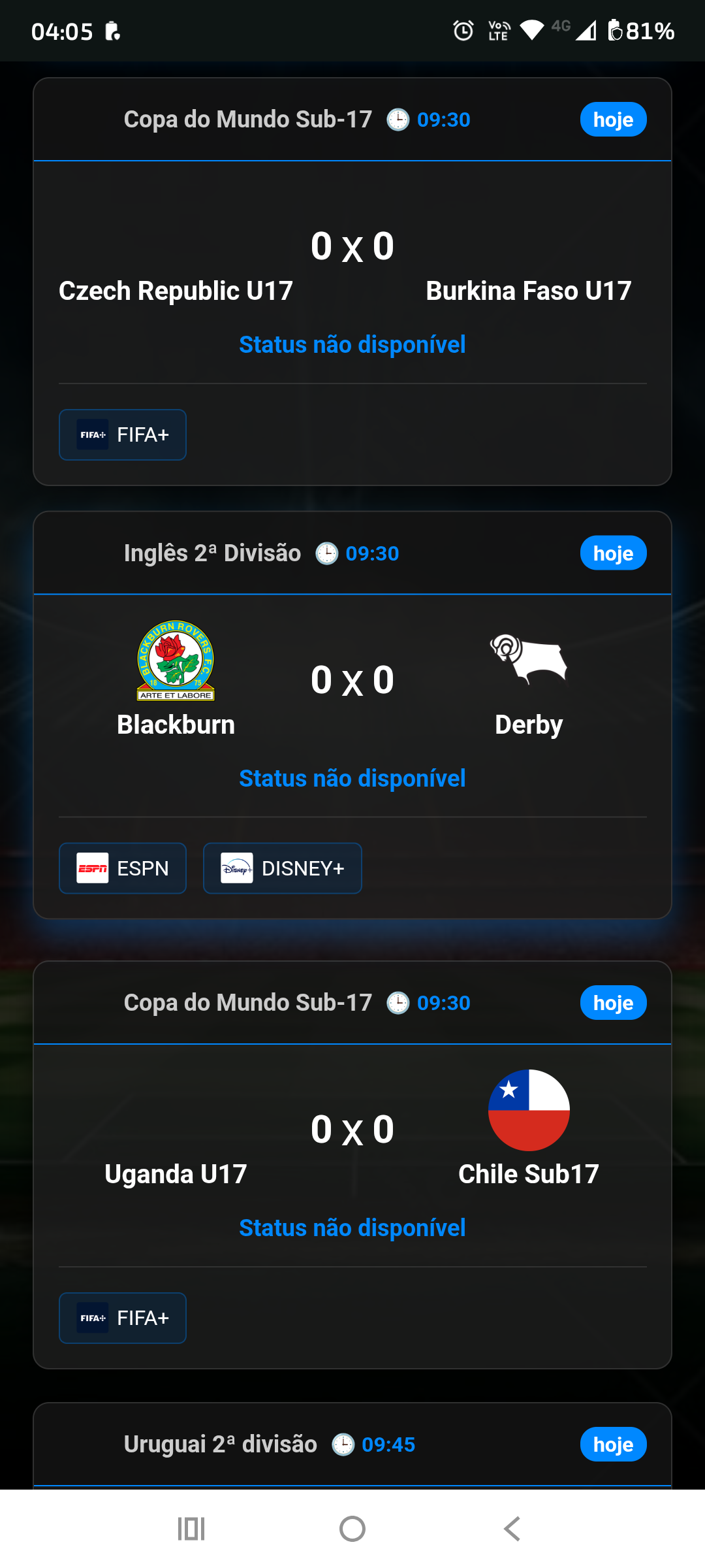 Api jogos do dia